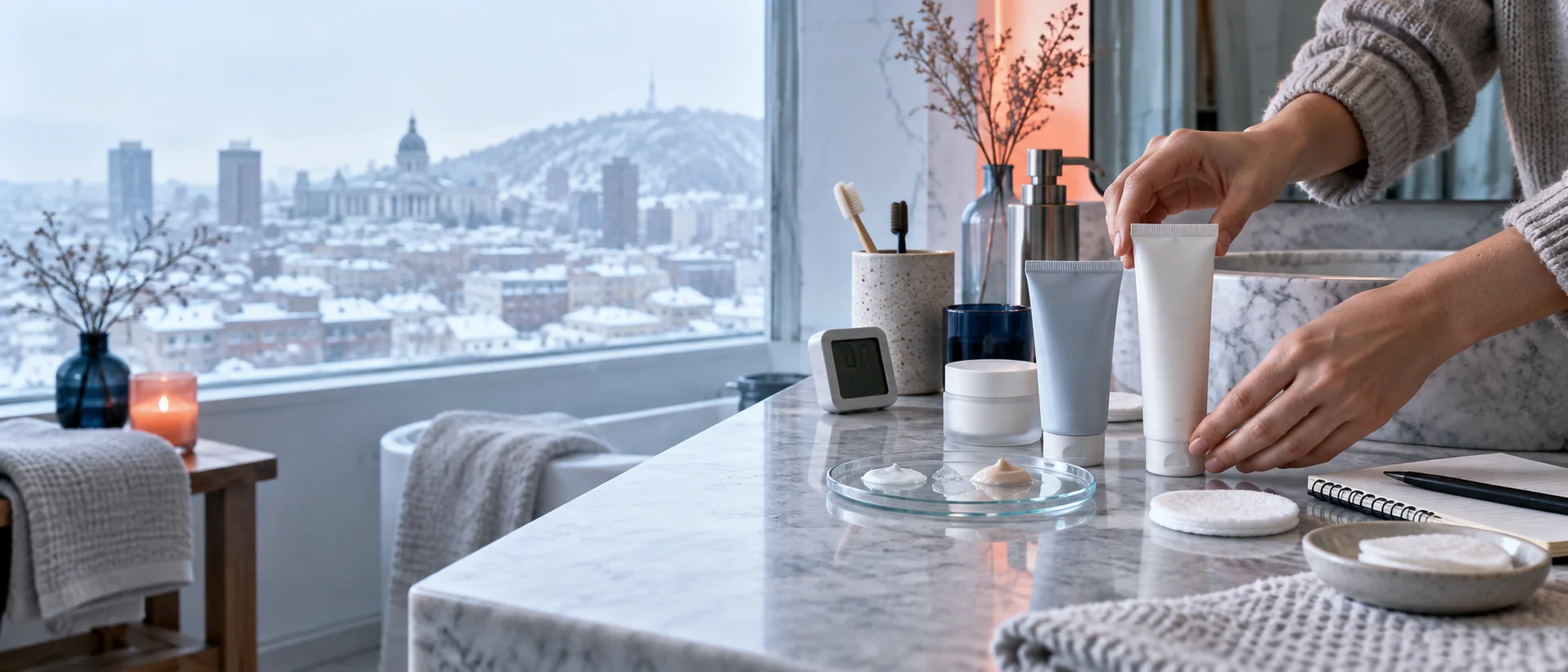 Évaluation de soins de la peau dans un appartement montréalais
